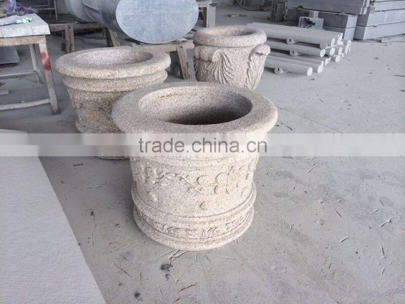 Stone Carving Flower Pots Garden Decorative Flower Pot Stone Flower Pot