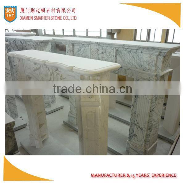 Cheap China Polished White Marble Fireplace Mantel