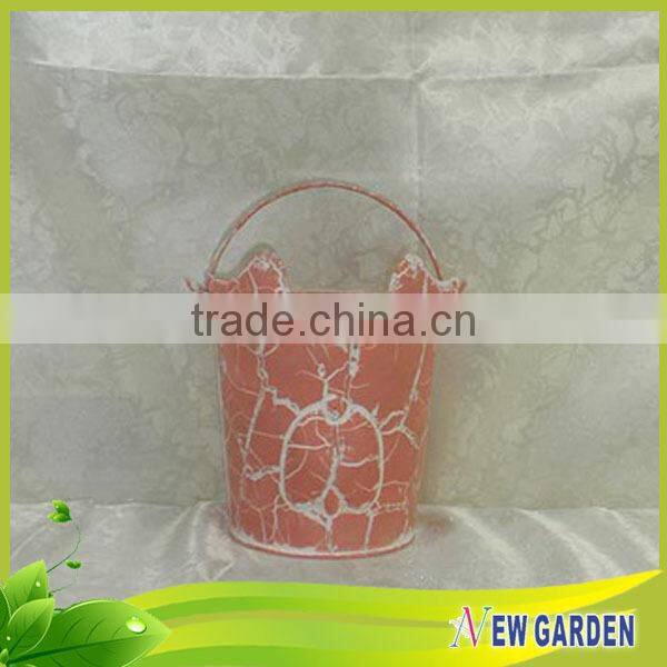 2015 New Design Handmade Home Decor Round Metal Miniature Flower Pots