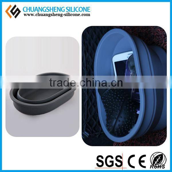 Car silicone storage container,trash container,novelty trash can