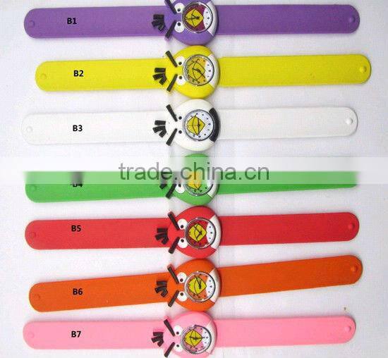 Children watch silicone slap watch cartoon on watch face cheap silicone watch