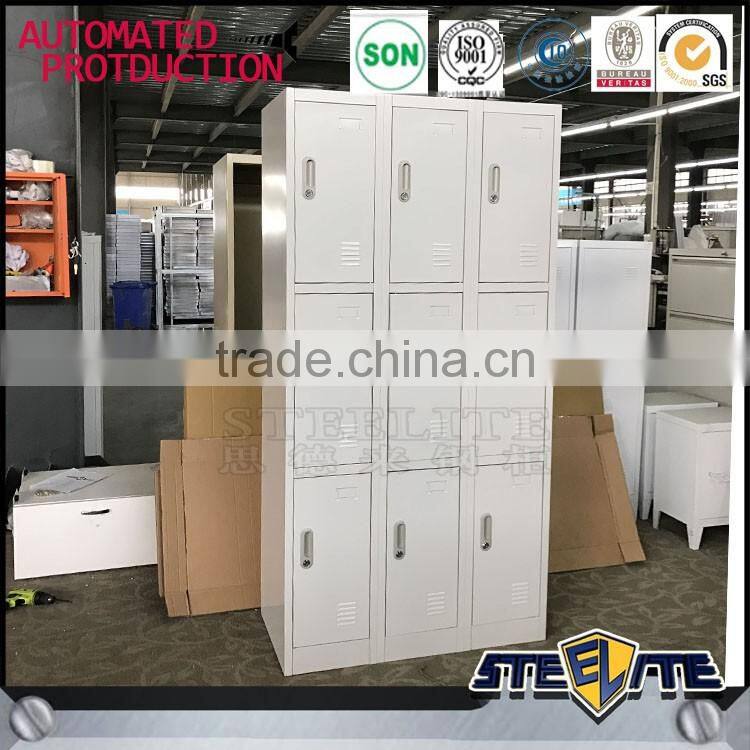 Fireproof 9 door steel staff clothes wardrobe locker