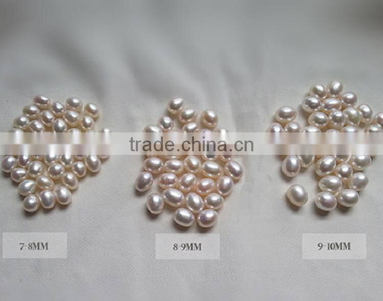 7-8 mm white rice shape freshwater loose pearls