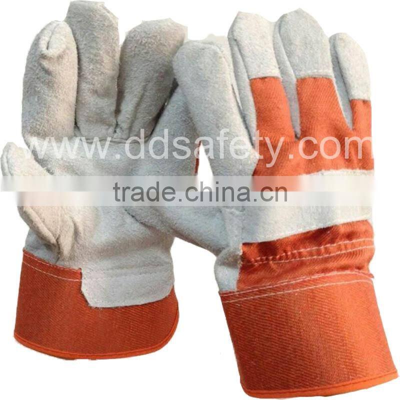 Orange Cow Split Leather Safety Glove