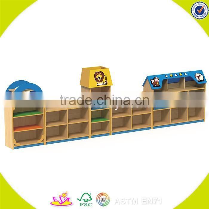 Wholesale inexpensive children toy storage shelf,wooden furniture cartoon style storage, kids storage furniture W08C209