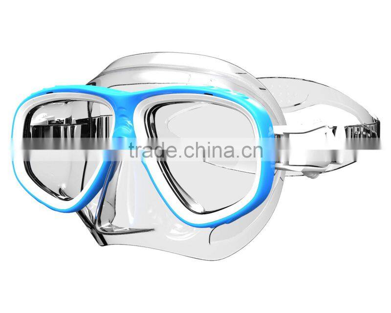 High quality, tempered glass silicone scuba diving set, diving goggles, diving masks (MK-402)