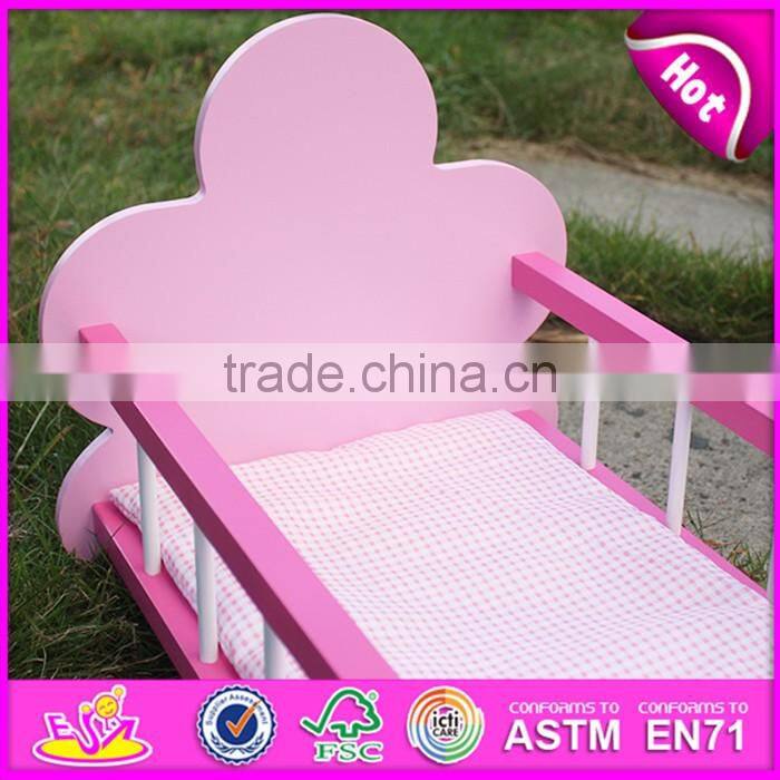 Natural handmade wooden baby doll bed for sale WJ278012A