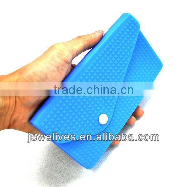 Ladies candy color store silicone wallet for promotion