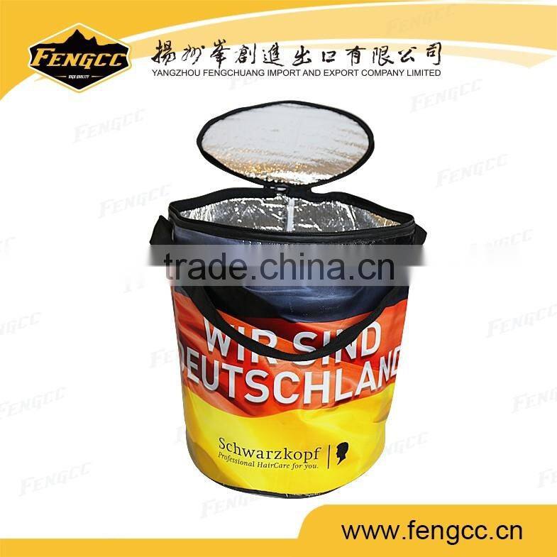 outdoor cylinder football pattern lunch bag beer cooler bag