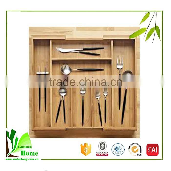 Quality-assured bamboo flatware organizer
