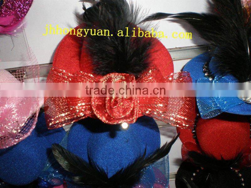 party decoration mini arganza flower hat/sinamay ladies hats headband/hair clips