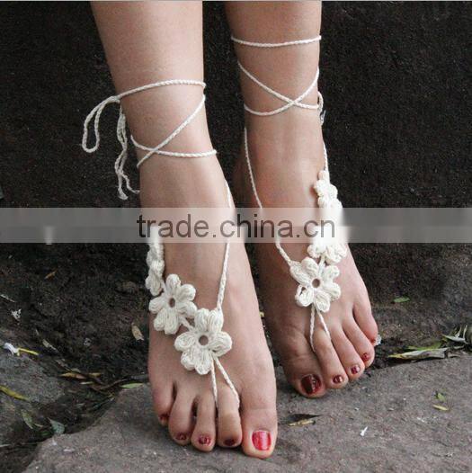 2015 New product Women Body Jewelry wedding Crochet Barefoot Sandals