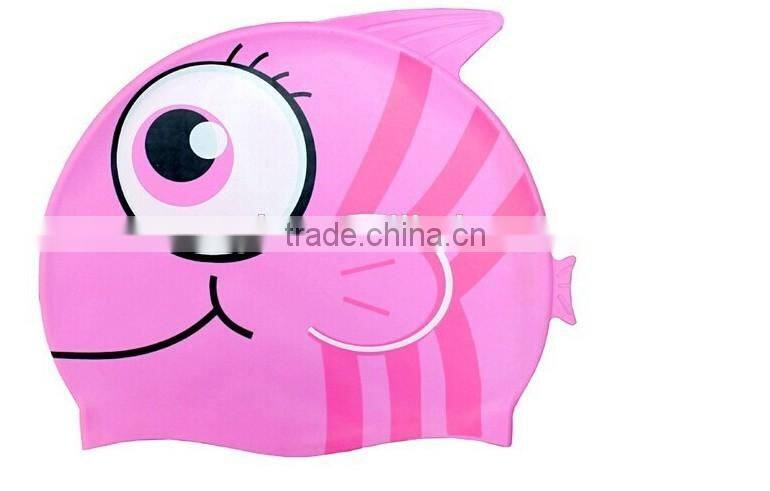 Girls kids cartoon Lycra Swimming cap Hat Swim Bathing Cap