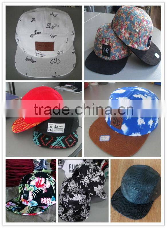 Cheap Aztec Custom made 5 Panel Hat with Woven Tag on the Front