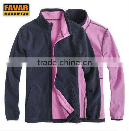 custom unisex double sides color fleece classical jacket