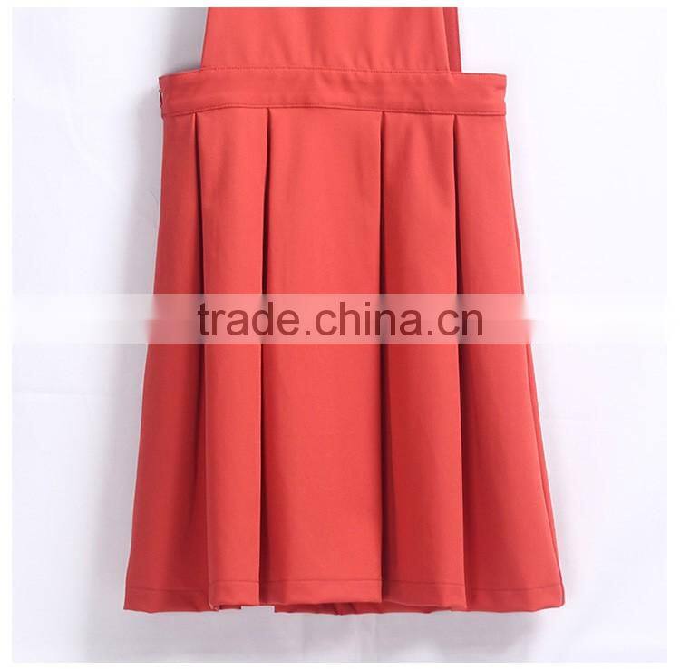Girls Red Beautiful School Uniform Pinafore Design