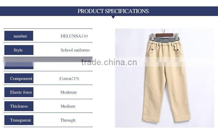 Customized New Style Unisex Khaki School Pants