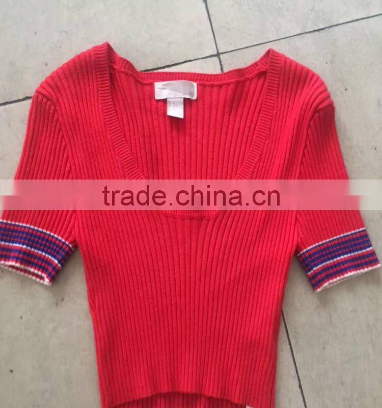 Yiwu stocklots ladies branded knitted cashmere sweater suit