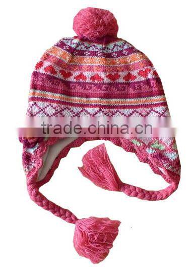 lovely fashion & popular knitted winter 100%acrylic baby hats