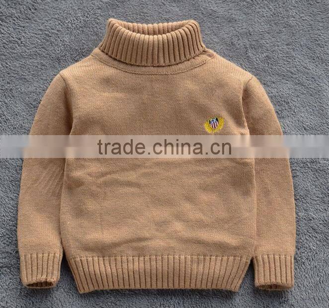 2016new design high neck Wool Knitted Children Sweater Kids Garment Online