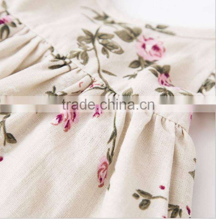 Vintage Flower Dress Summer New Arrival Clothes Baby Girl Frock Designs