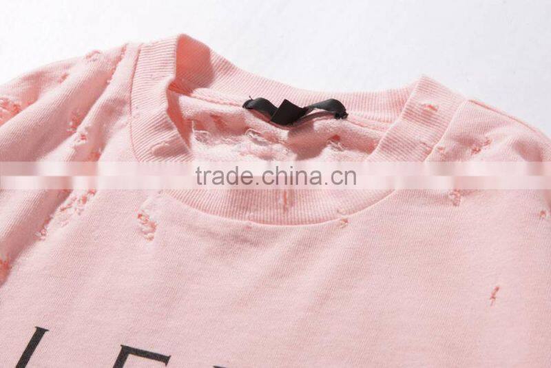 hip hop clothing distressed hoodie short sleeve sweatshirts