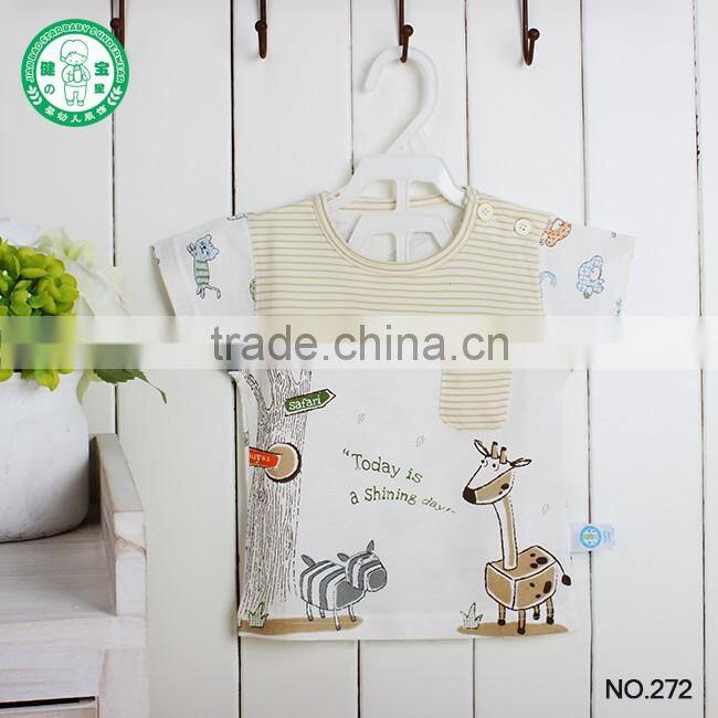 100% cotton summer custom cartoon printing newborn baby t-shirt clothes