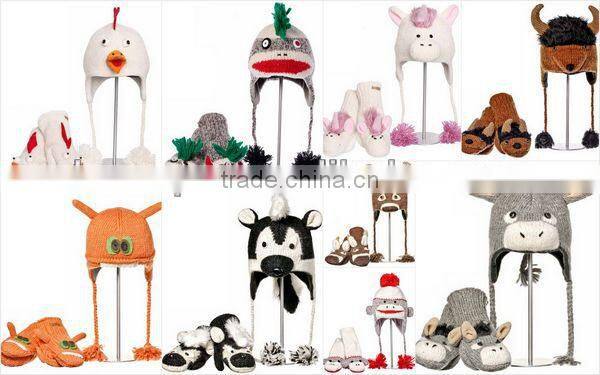 Dog Animal Hat Trendy Gift Lovely Jacquard Crochet Animal Hats