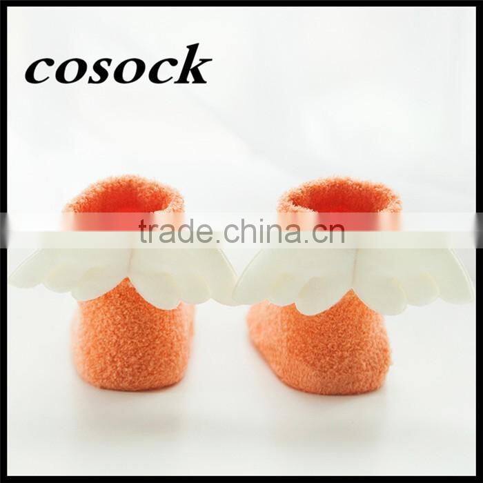 Rainbow color baby clothes little angel fuzzy non-slip socks for newborn infant