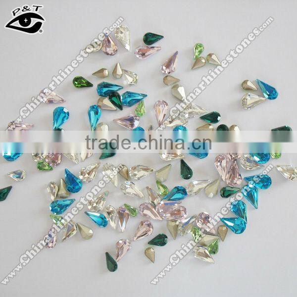 Fancy stone for jewels tear drop shape rhinestones for dress