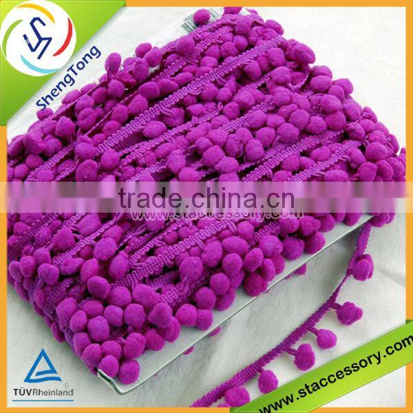 hot sale high quality colorful pompom fringes