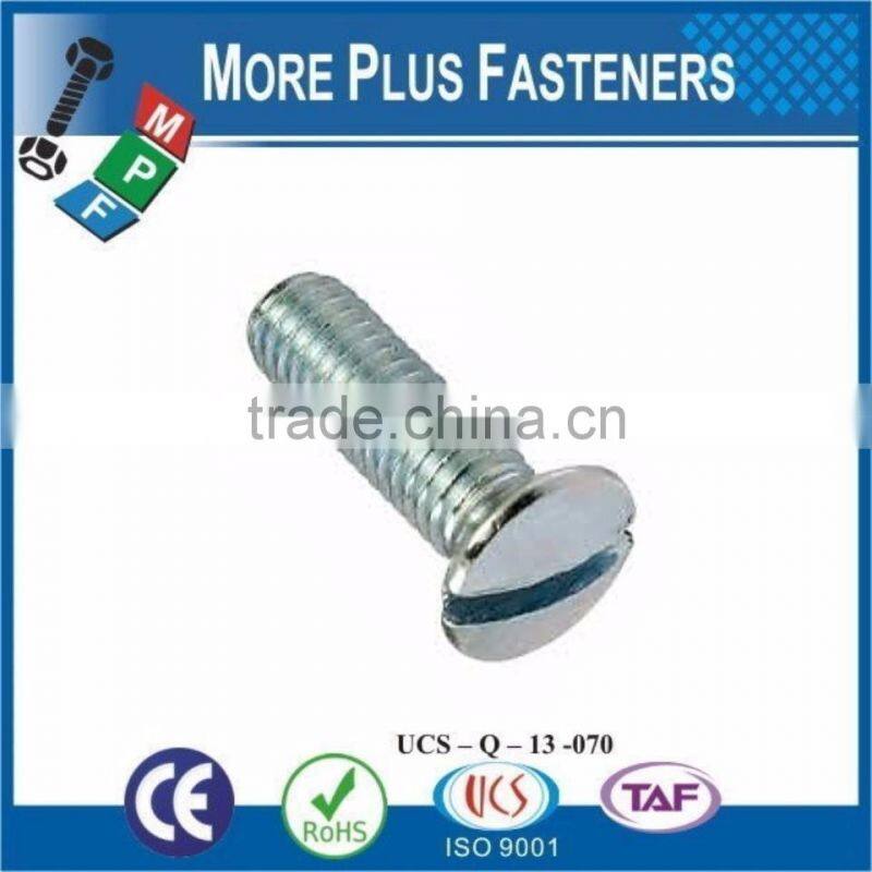 Made in Taiwan ISO 2010 Slotted Raised Countersunk Oval Head Machine Screw DIN 964