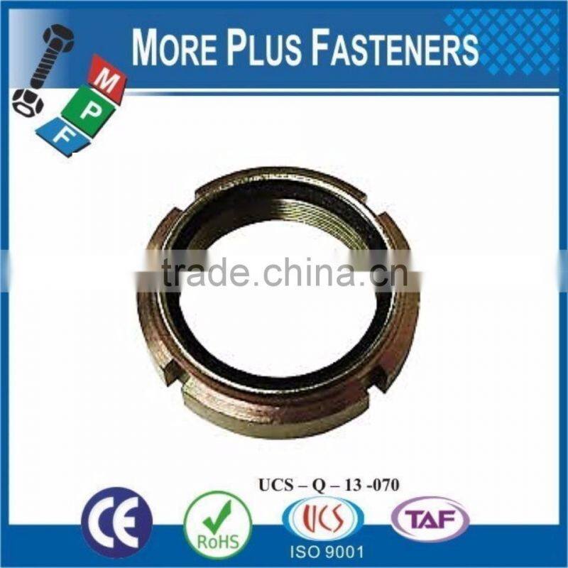 Made in Taiwan Hook Spanner Metric Fine Nylon Insert Round Type Black Phosphate Slotted Steel Round Spanner Nut