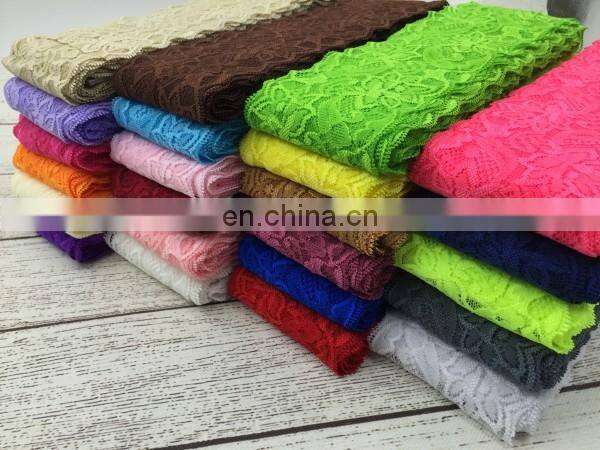 Nylon Spendex Elastic Lace By Yard For Headbands Headwrap 3" Stretchy Floral Lace Trim