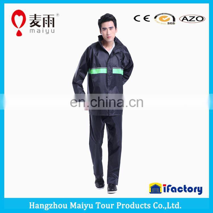 maiyu hood rainsuit with reflective tape, waterproof suit for women