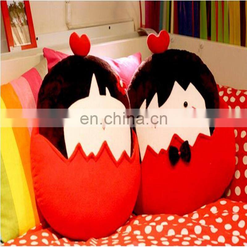 Customize lovely cartoon stuffed cute girl doll cushion plush pillow manufacture best quality and lowest price printed logo