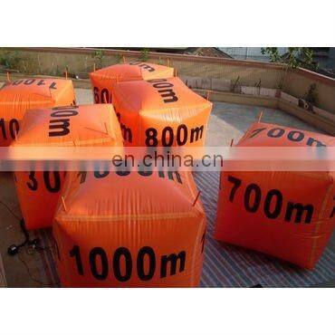 inflatable swim buoy in cube shape for water triathlons advertising
