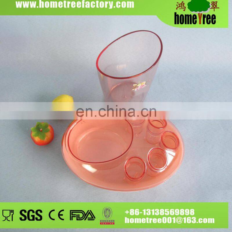 5 Person Family Plastic Oblong Toothbrush Holder With Suction Cup/Toothpaste Holder