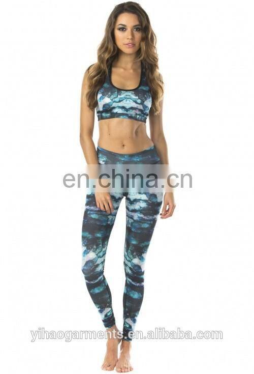 Yihao Women's sexy classic padded sports yoga bra printed fashion dance workout womens bra gym crop tops