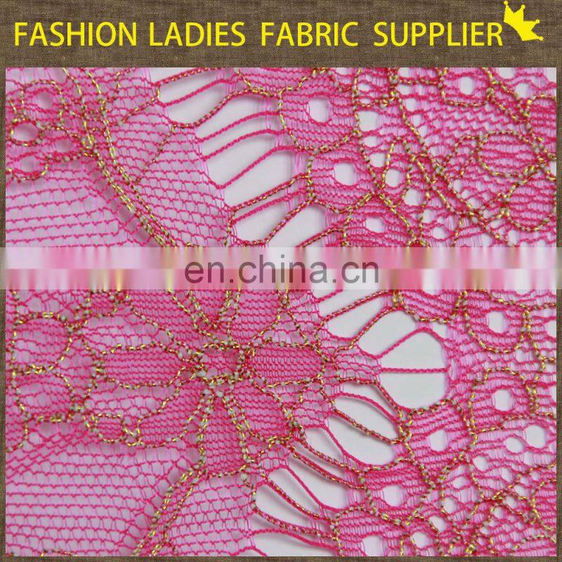 Soild color nice flower high end ladies garment nylon/cotton lace fabric