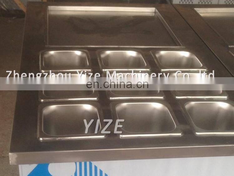 Fruit Fried Ice Cream Roll Machine Fry Flat Pan Ice Cream Machine