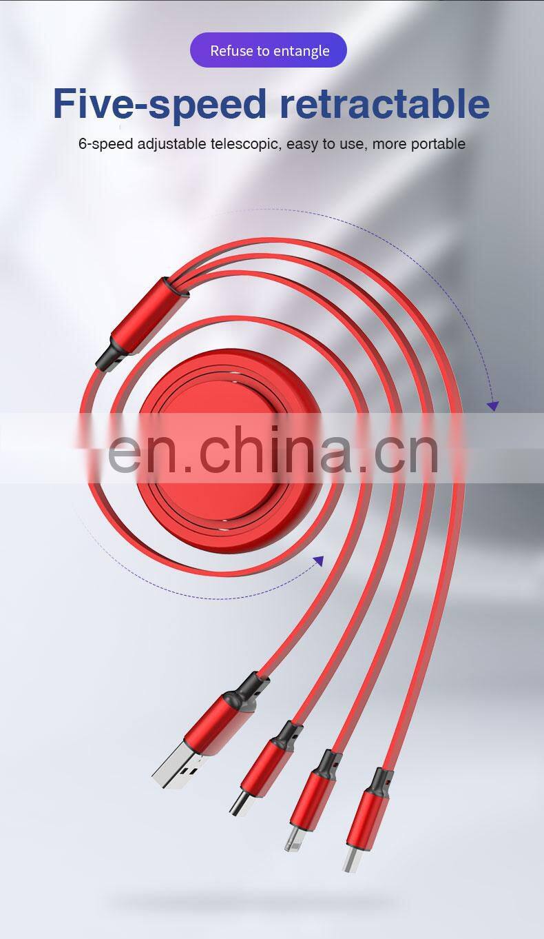 3 In 1 Usb Cable Micro Usb Fast Charging Nylon 1M 2A 2020 New Product Cable Original Factory Wholesale Data line cable