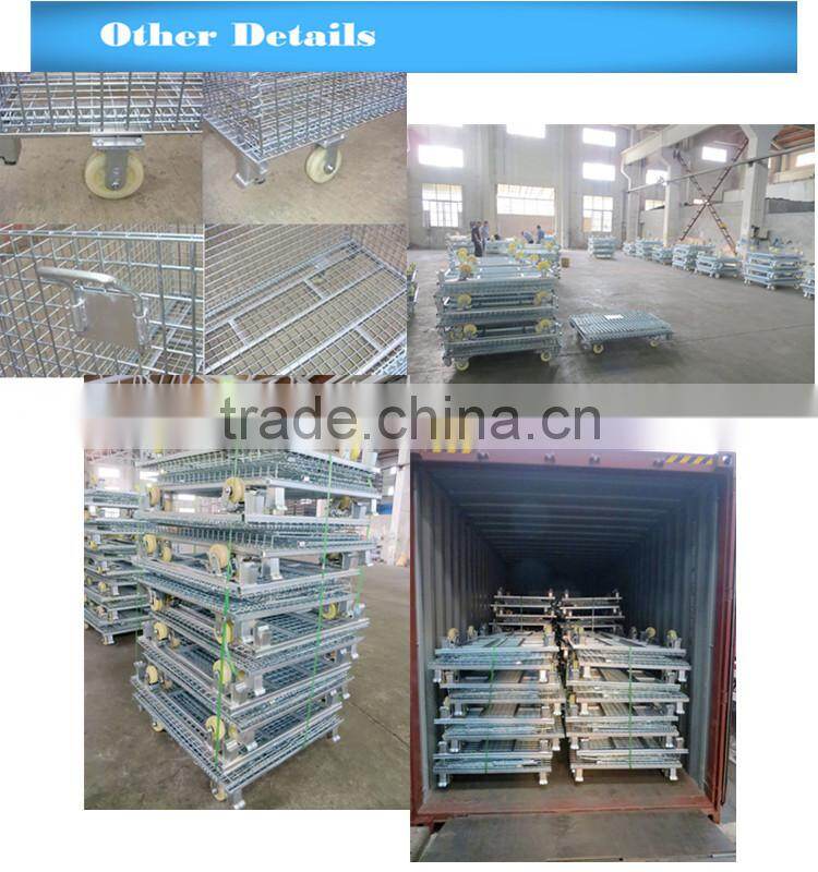 Warehouse Foldable Wire Mesh Cage for Sale