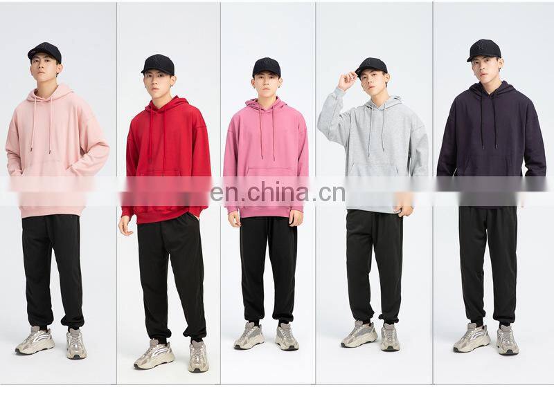 Wholesale Plain logo  Organic Cotton Men's Sweatshirt Blank Fleece Oversized Custom Unisex Men Hoodies