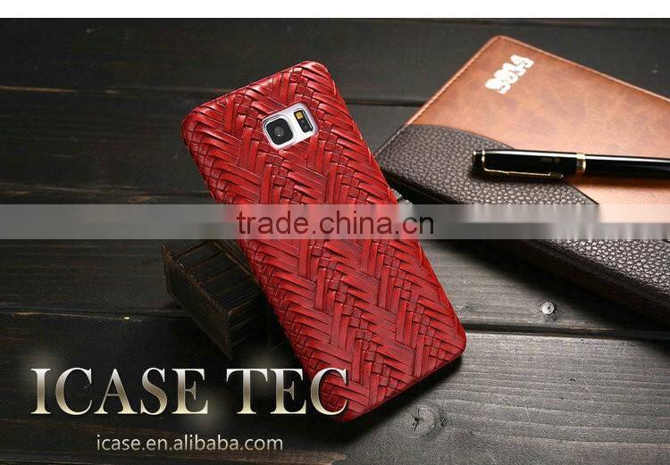 Newest Phone Case for Samsung Galaxy S6 Edge, High Quality Weave Pattern PU Leather Phone Cover for Samsung Galaxy S6 Edge Plus