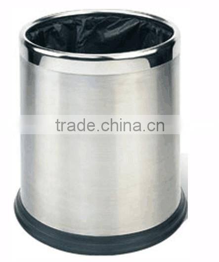 Round Stainless Steel Swing Top Waste Container Rubbish Bin/Dustbin