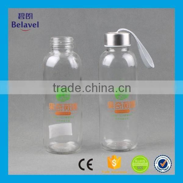 Bulk cheap 10oz 300ml glass water bottle with cap clear glass drinking bottle
