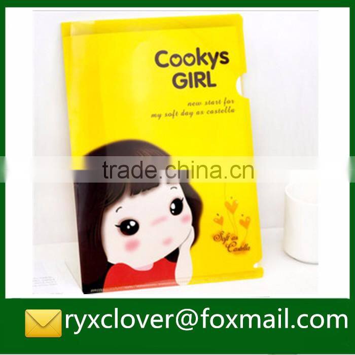 Promotional advertising gifts PP plastic A4 size L shape folder