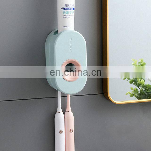 Adhesive Automatic Toothpaste Squeezer Set, Wall-mounted Toothpaste Holder rack Wall Suction Toothpaste Squeezer