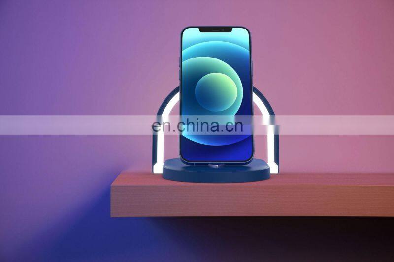 15W Fast Wireless Charger Table Lamp For iPhone X XR XS Mobile Phone Charging Holder Night Light Pad Phone Stand Desk Lamp